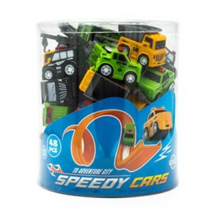 Speedy Cars 48-Piece Mini Vehicle Playset with Track