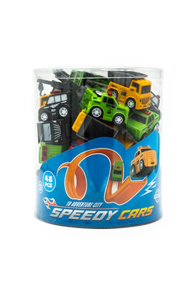 Speedy Cars 48-Piece Mini Vehicle Playset with Track
