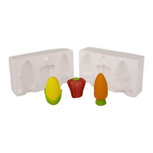 Vegetable Shaped Silicone Molds (Corn, Bell Pepper, Carrot)
