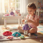 DIY Felt Bunny Doll Dress-Up Set with Accessories