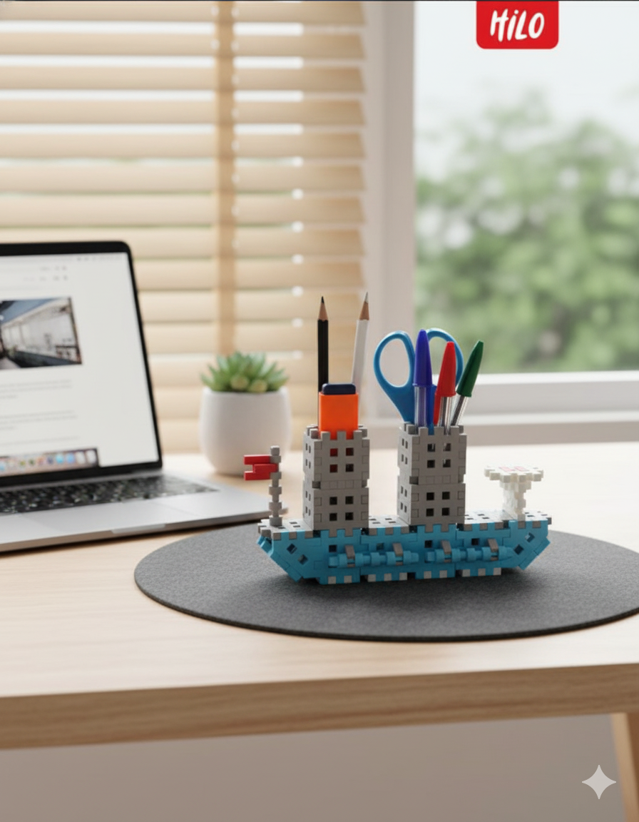 Creative Cargo Ship Desk Organizer