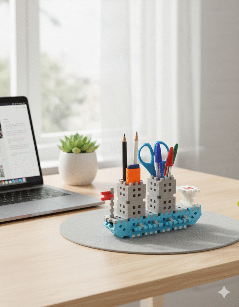 Creative Cargo Ship Desk Organizer