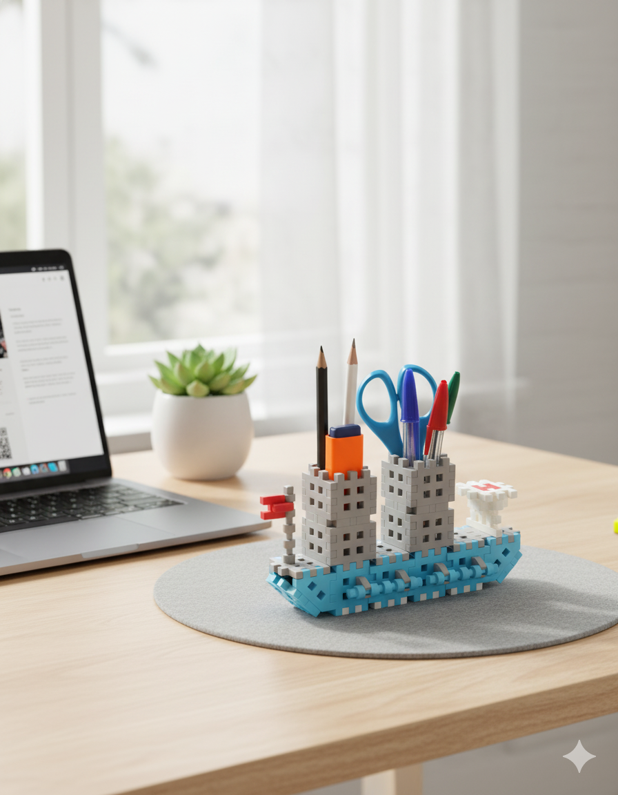 Creative Cargo Ship Desk Organizer