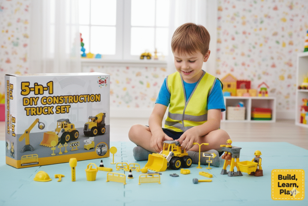 5-in-1 DIY Construction Truck Set